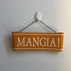 Tin Mangia! Hanging Kitchen Sign